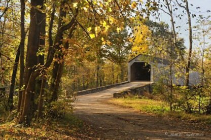 Autumn Light at Schofield Ford Covered Bridge - Newtown, PA