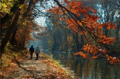 Autumn Morning Stroll - Delaware Canal, PA
