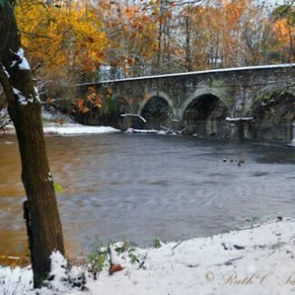 Autumn Snow at Eight-arch Bridge 2, Neshaminy Creek - Warwick, PA