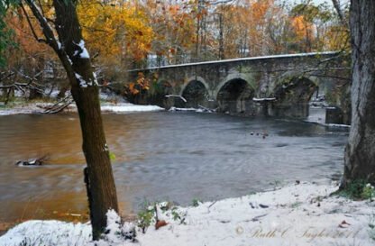 Autumn Snow at Eight-arch Bridge 2, Neshaminy Creek - Warwick, PA