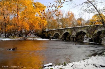 Autumn Snow at Eight-arch Bridge, Neshaminy Creek - Warwick, PA