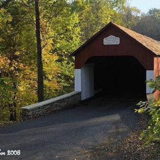 Autumn at Frankenfield Covered Bridge - Note Card