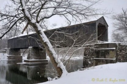 Reflections at Schofield Ford Covered Bridge - Newtown, PA