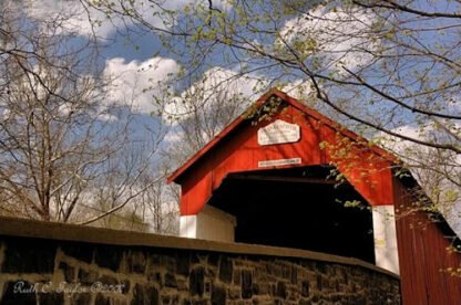 Spring at Frankenfield Covered Bridge - Note Card