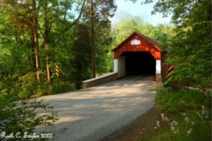 Summer Morning Along Frankenfield Covered Bridge - Tinicum, PA