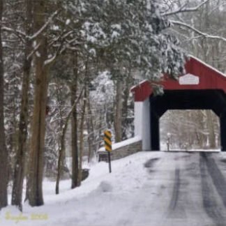 Winter Along Cabin Run Covered Bridge - Plumstead, PA