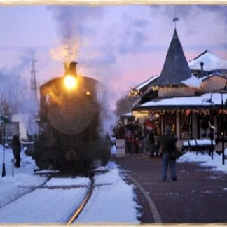 Winter Sunset New Hope Victorian Station - Note / Holiday Card