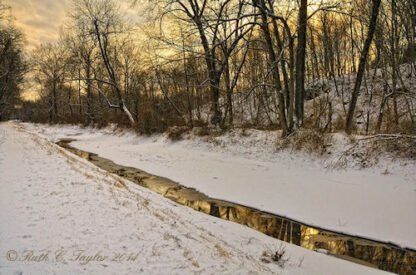 Winter Sunset Reflections Along Delaware Canal - Tinicum