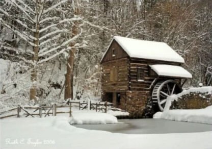 Winter's Day at Cuttalossa Mill - Holiday Card